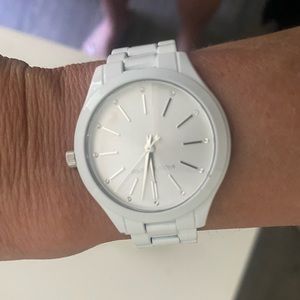 White Michael Kors watch in the box never worn, links included